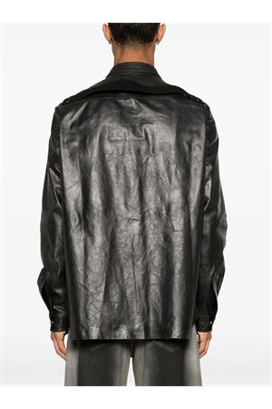 Black leather jacket RICK OWENS | RU01E5729LTP09